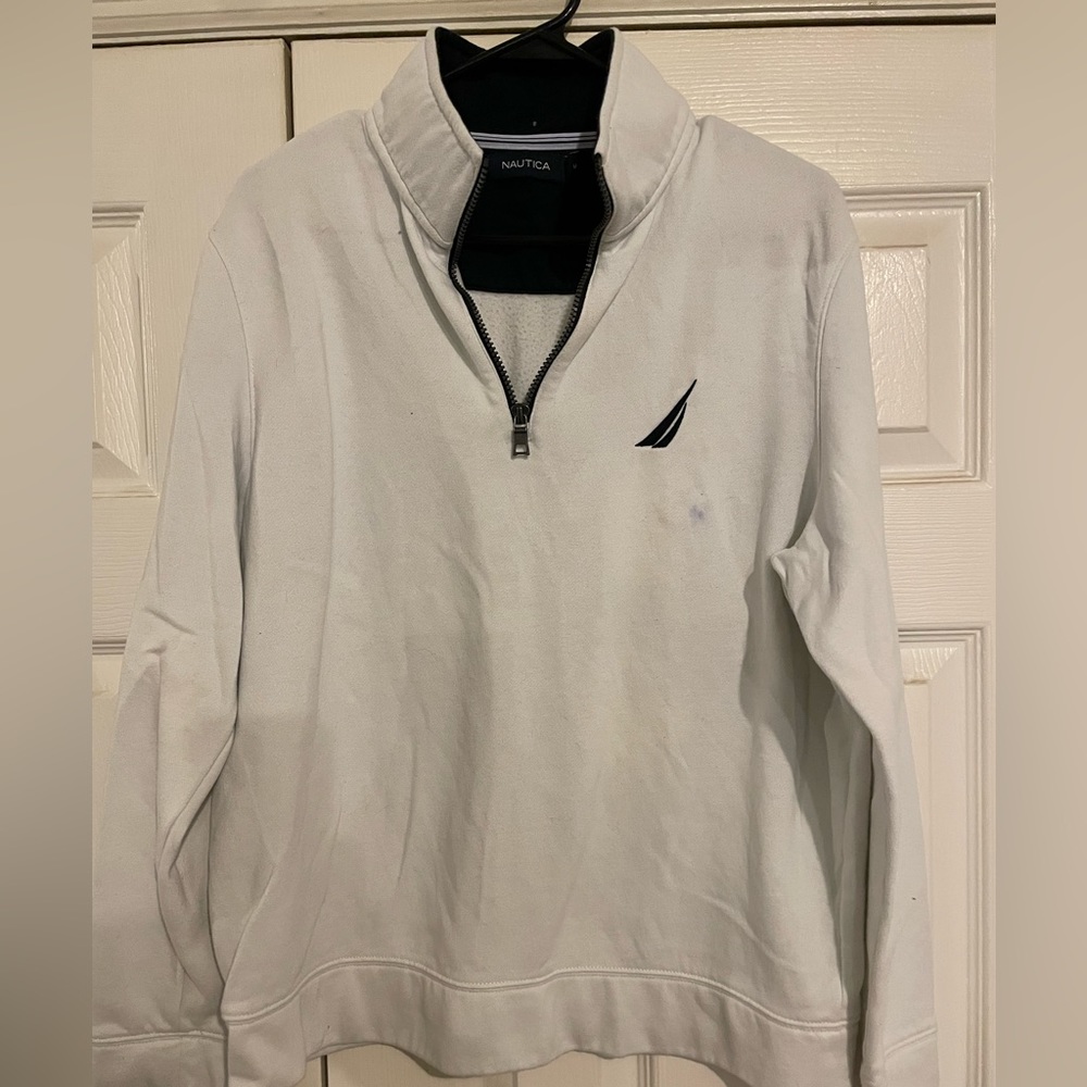White mens nautica pullover size M